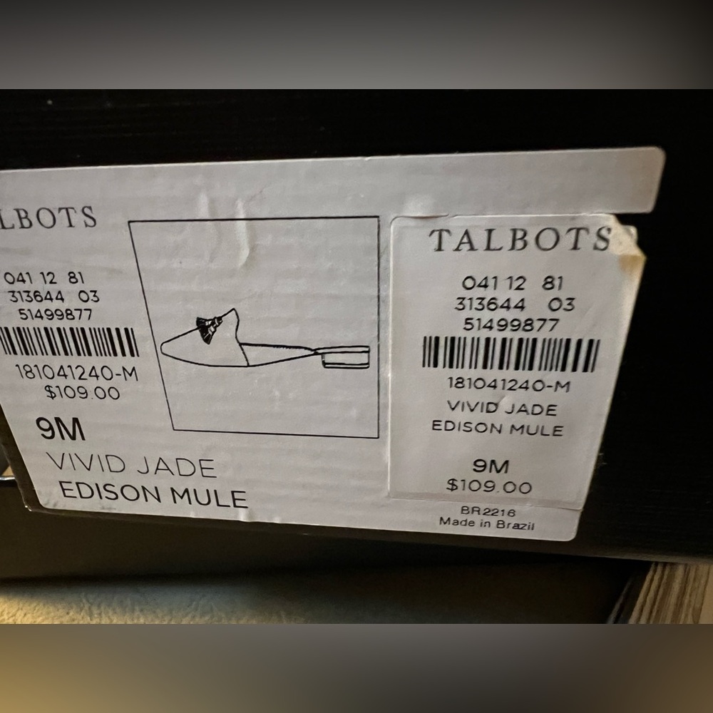 Talbots NEw in Box turquoise suede mules size 9 - Picture 6 of 7
